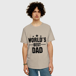 Футболка оверсайз мужская Worlds best DADDY, цвет: миндальный — фото 2