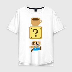 Мужская футболка оверсайз Любитель кофе Марио