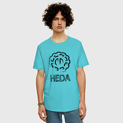 Футболка оверсайз мужская Heda, цвет: бирюзовый — фото 2