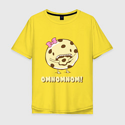 Футболка оверсайз мужская Cake: Omnomnom!, цвет: желтый