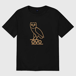 Футболка оверсайз мужская OVO Owl, цвет: черный