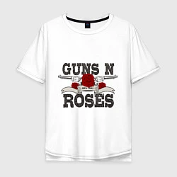 Футболка оверсайз мужская Guns n Roses: rock'n'roll, цвет: белый