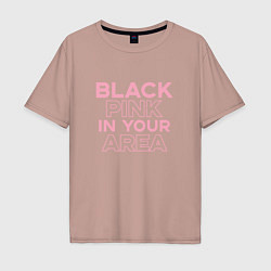 Мужская футболка оверсайз Black Pink in youe area