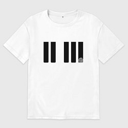 Футболка оверсайз мужская Отпечаток ноты, цвет: белый