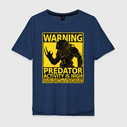 Мужская футболка оверсайз Warning: Predator