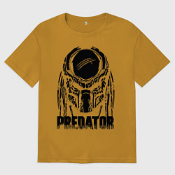 Футболка оверсайз мужская Predator Mask, цвет: горчичный