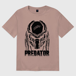 Футболка оверсайз мужская Predator Mask, цвет: пыльно-розовый