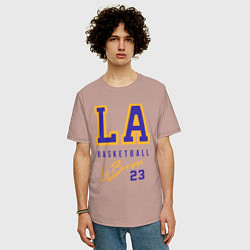 Футболка оверсайз мужская Lebron 23: Los Angeles, цвет: пыльно-розовый — фото 2