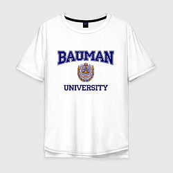 Футболка оверсайз мужская BAUMAN University, цвет: белый