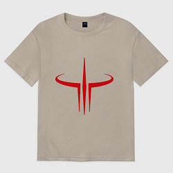 Футболка оверсайз мужская Quake logo, цвет: миндальный
