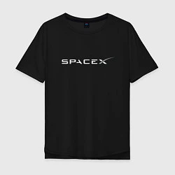 Футболка оверсайз мужская SpaceX, цвет: черный