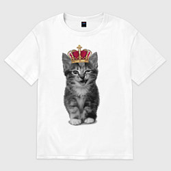 Футболка оверсайз мужская Meow kitten, цвет: белый