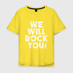 Футболка оверсайз мужская We Wil Rock You, цвет: желтый