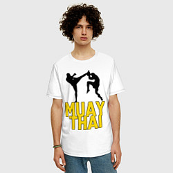 Футболка оверсайз мужская Muay Thai, цвет: белый — фото 2