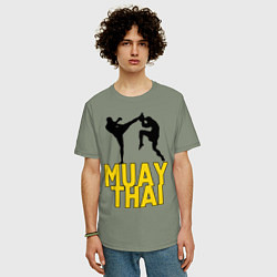 Футболка оверсайз мужская Muay Thai, цвет: авокадо — фото 2