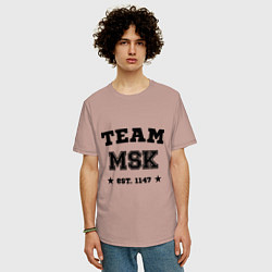 Футболка оверсайз мужская Team MSK est. 1147, цвет: пыльно-розовый — фото 2