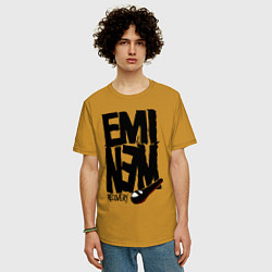 Футболка оверсайз мужская Eminem recovery, цвет: горчичный — фото 2