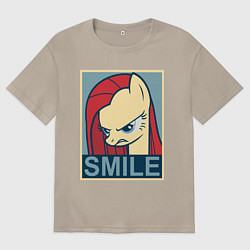 Футболка оверсайз мужская MLP: Smile, цвет: миндальный
