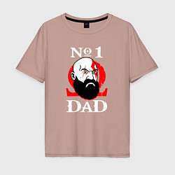 Футболка оверсайз мужская Dad Kratos, цвет: пыльно-розовый