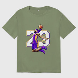 Футболка оверсайз мужская Леброн Джеймс, цвет: авокадо