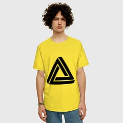 Футболка оверсайз мужская Triangle Visual Illusion, цвет: желтый — фото 2