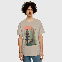 Футболка оверсайз мужская Forest Adventure, цвет: миндальный — фото 2