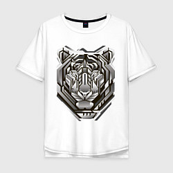 Футболка оверсайз мужская Geometric tiger, цвет: белый