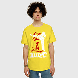 Футболка оверсайз мужская Kudo, цвет: желтый — фото 2