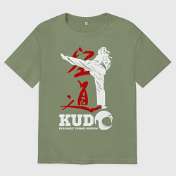 Футболка оверсайз мужская Kudo, цвет: авокадо