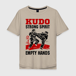 Футболка оверсайз мужская Kudo: Strong Spirit, цвет: миндальный