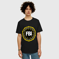 Футболка оверсайз мужская FBI Departament, цвет: черный — фото 2