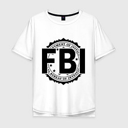 Футболка оверсайз мужская FBI Agency, цвет: белый
