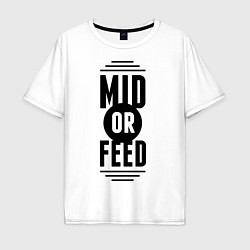 Футболка оверсайз мужская Mid or feed, цвет: белый