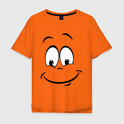 Футболка оверсайз мужская Милая улыбка цвета оранжевый — фото 1