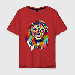 Футболка оверсайз мужская Lion Art, цвет: красный