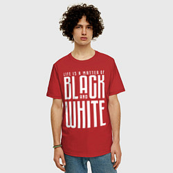Футболка оверсайз мужская Juventus: Black & White, цвет: красный — фото 2