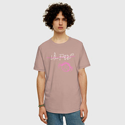 Футболка оверсайз мужская Lil Peep, цвет: пыльно-розовый — фото 2