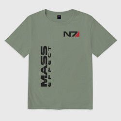 Футболка оверсайз мужская MASS EFFECT N7, цвет: авокадо