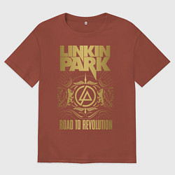 Футболка оверсайз мужская Linkin Park: Road to Revolution, цвет: кирпичный