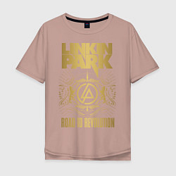 Футболка оверсайз мужская Linkin Park: Road to Revolution, цвет: пыльно-розовый