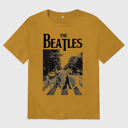 Футболка оверсайз мужская The Beatles: Mono Abbey Road, цвет: горчичный