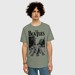 Футболка оверсайз мужская The Beatles: Mono Abbey Road, цвет: авокадо — фото 2