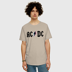 Футболка оверсайз мужская AC/DC, цвет: миндальный — фото 2