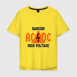 Футболка оверсайз мужская AC/DC: High Voltage, цвет: желтый