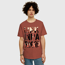 Футболка оверсайз мужская Linkin Park, цвет: кирпичный — фото 2