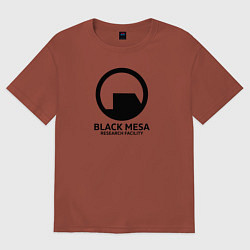 Футболка оверсайз мужская Black Mesa: Research Facility, цвет: кирпичный