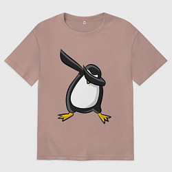 Футболка оверсайз мужская DAB Pinguin, цвет: пыльно-розовый