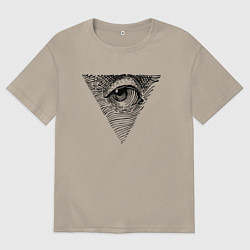 Футболка оверсайз мужская The well-known eye, цвет: миндальный