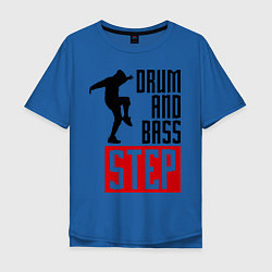 Футболка оверсайз мужская Drum and Bass Step цвета синий — фото 1