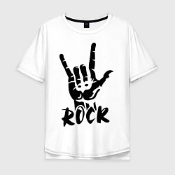 Футболка оверсайз мужская Real Rock, цвет: белый